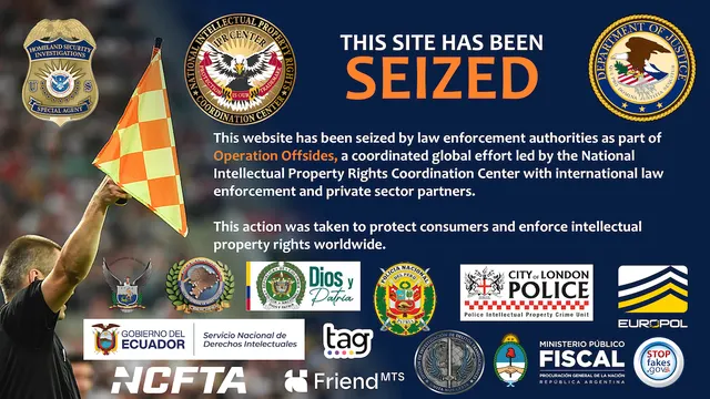 Operation Offsiders website seizure banner