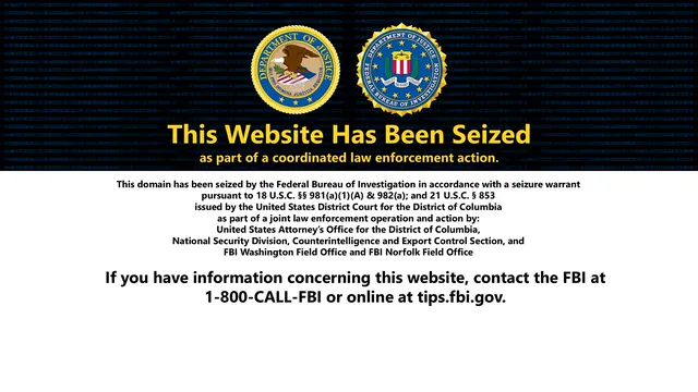Fake consulting firms website seizure banner
