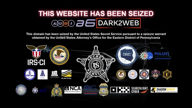 AudiA6 / Dark2Web website seizure banner