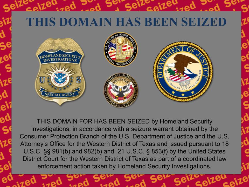Hifmachine.com website seizure banner
