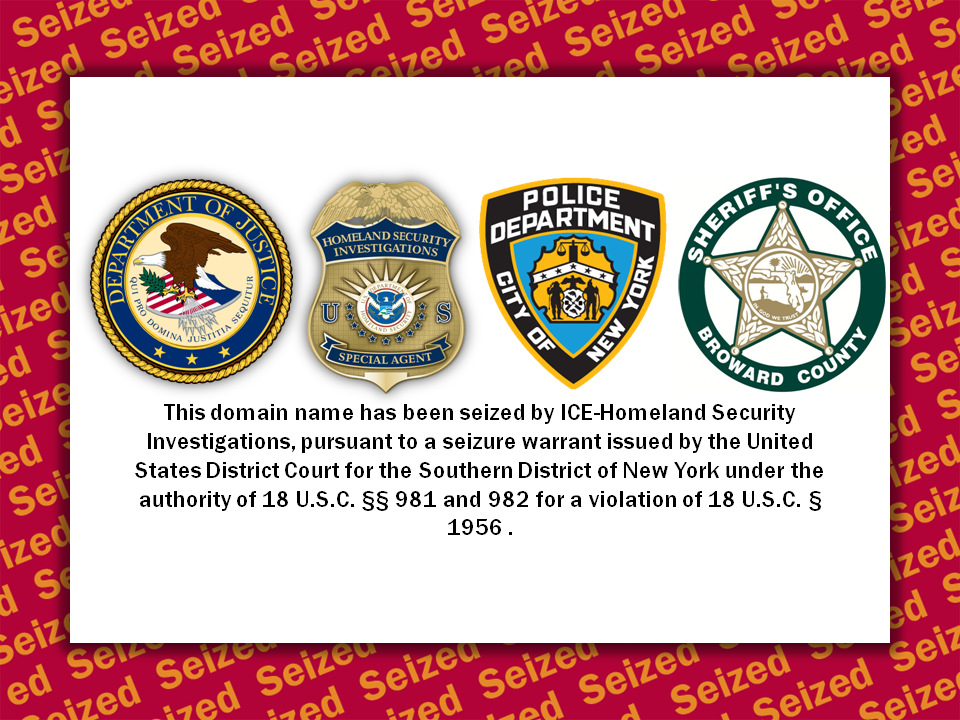 FlawlessEscorts website seizure banner