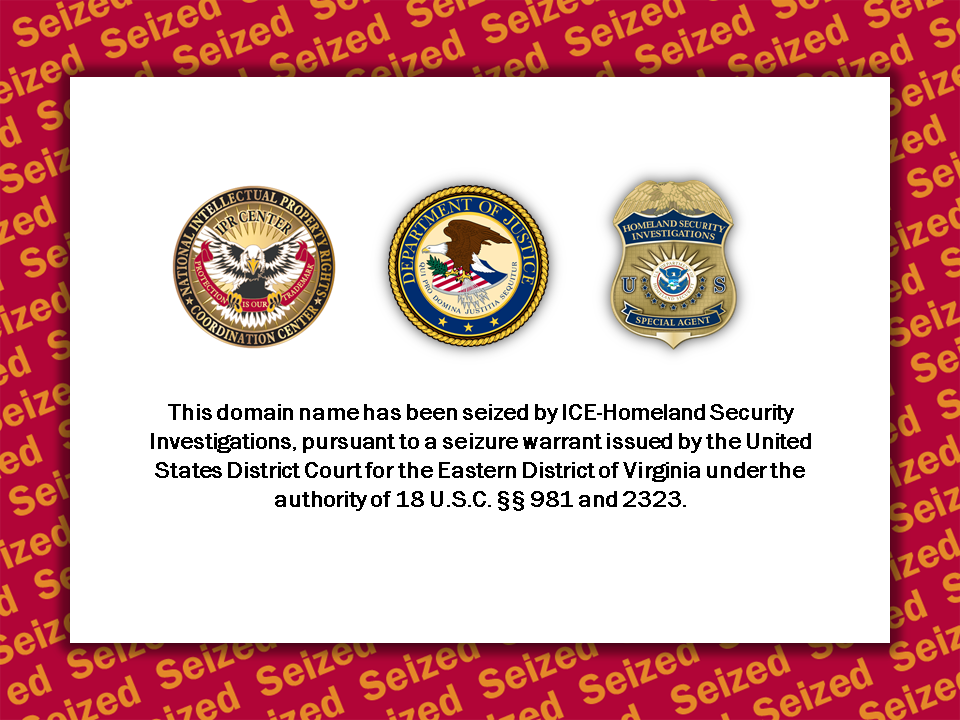 COVID-19 Fraud Scheme 4 website seizure banner