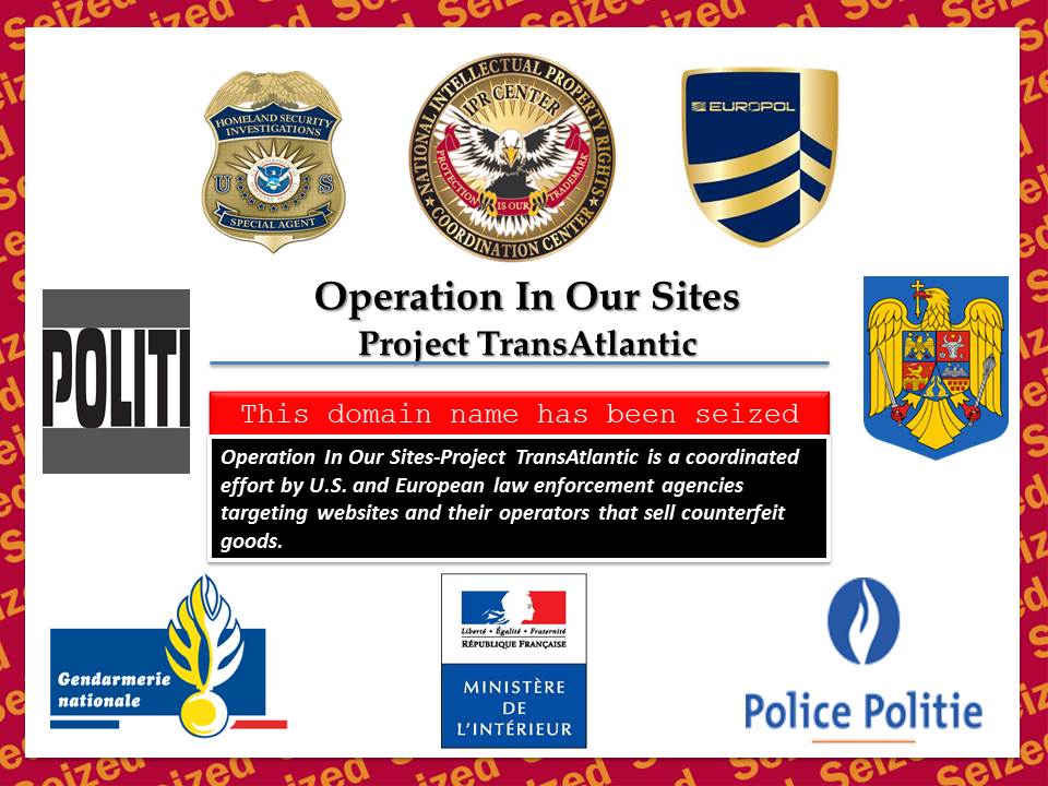 Project TransAtlantic website seizure banner