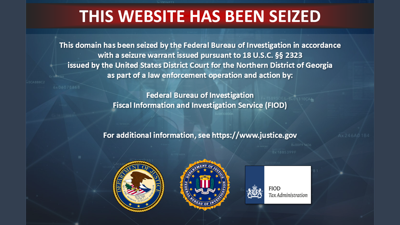 NSW2U website seizure banner
