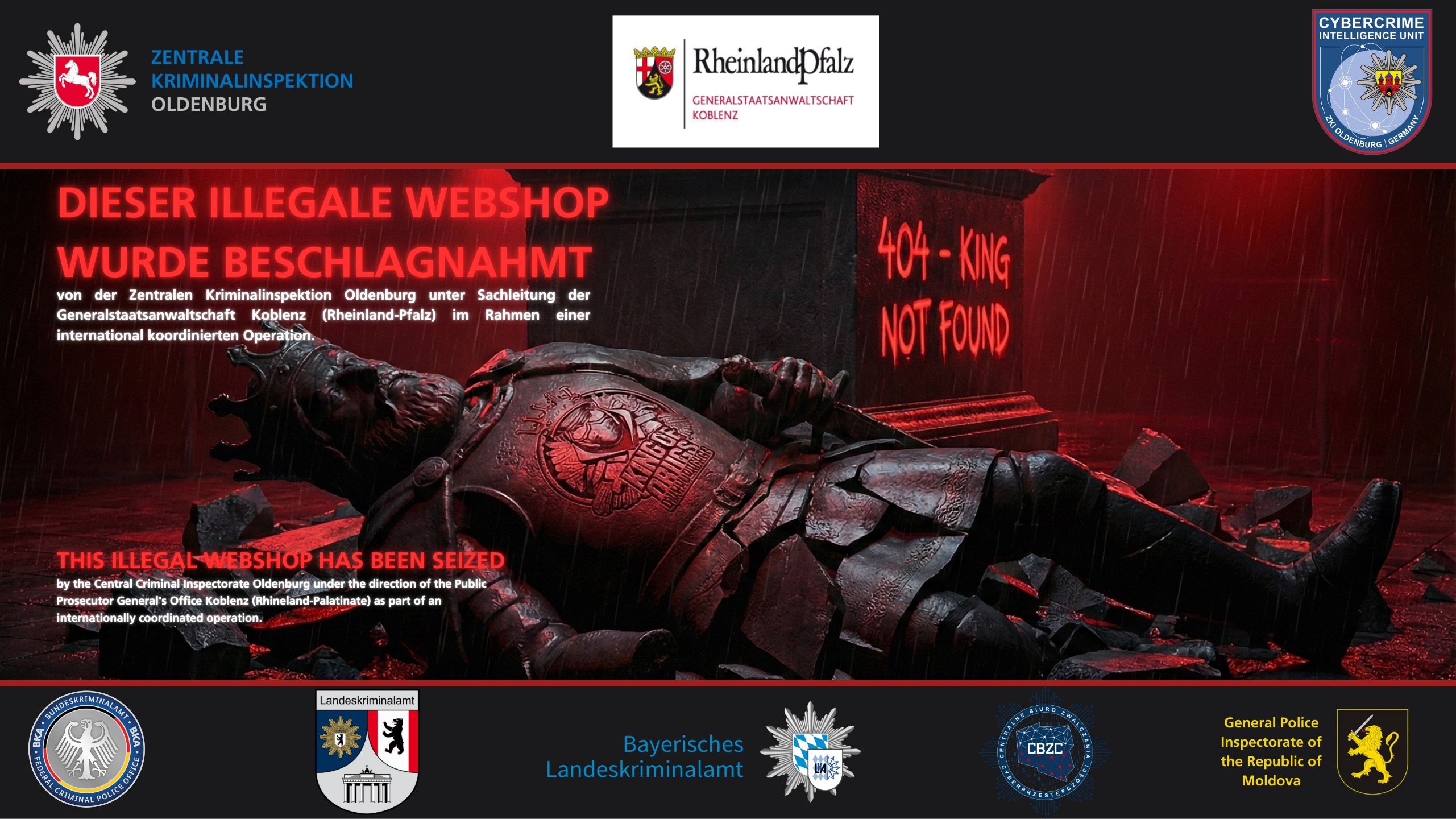 Kods.to website seizure banner