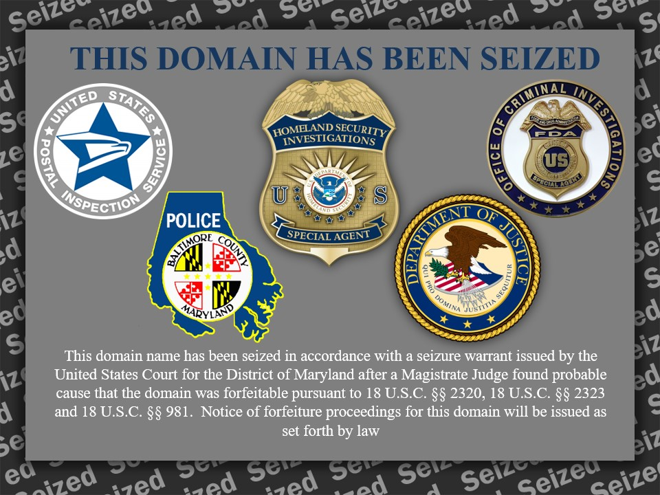 Fake Walmart COVID-19 scam website seizure banner