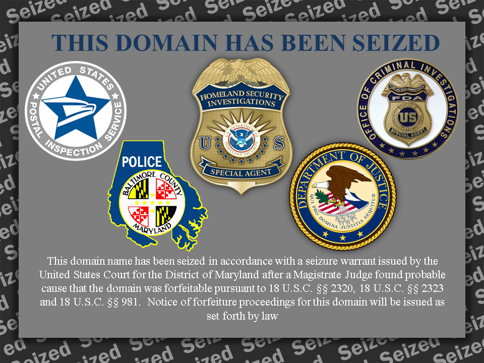 COVID-19 Fraud Scheme website seizure banner