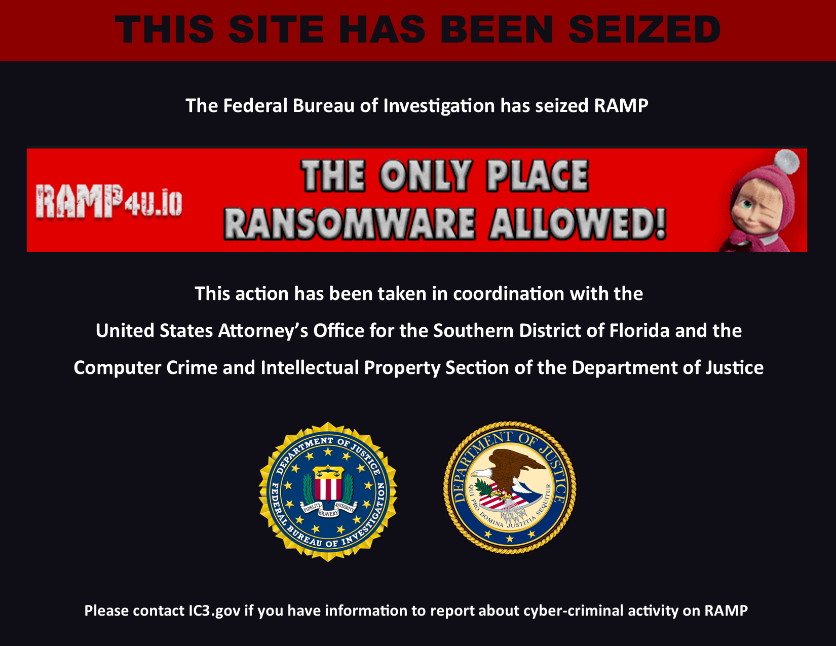 Ramp4u.io website seizure banner