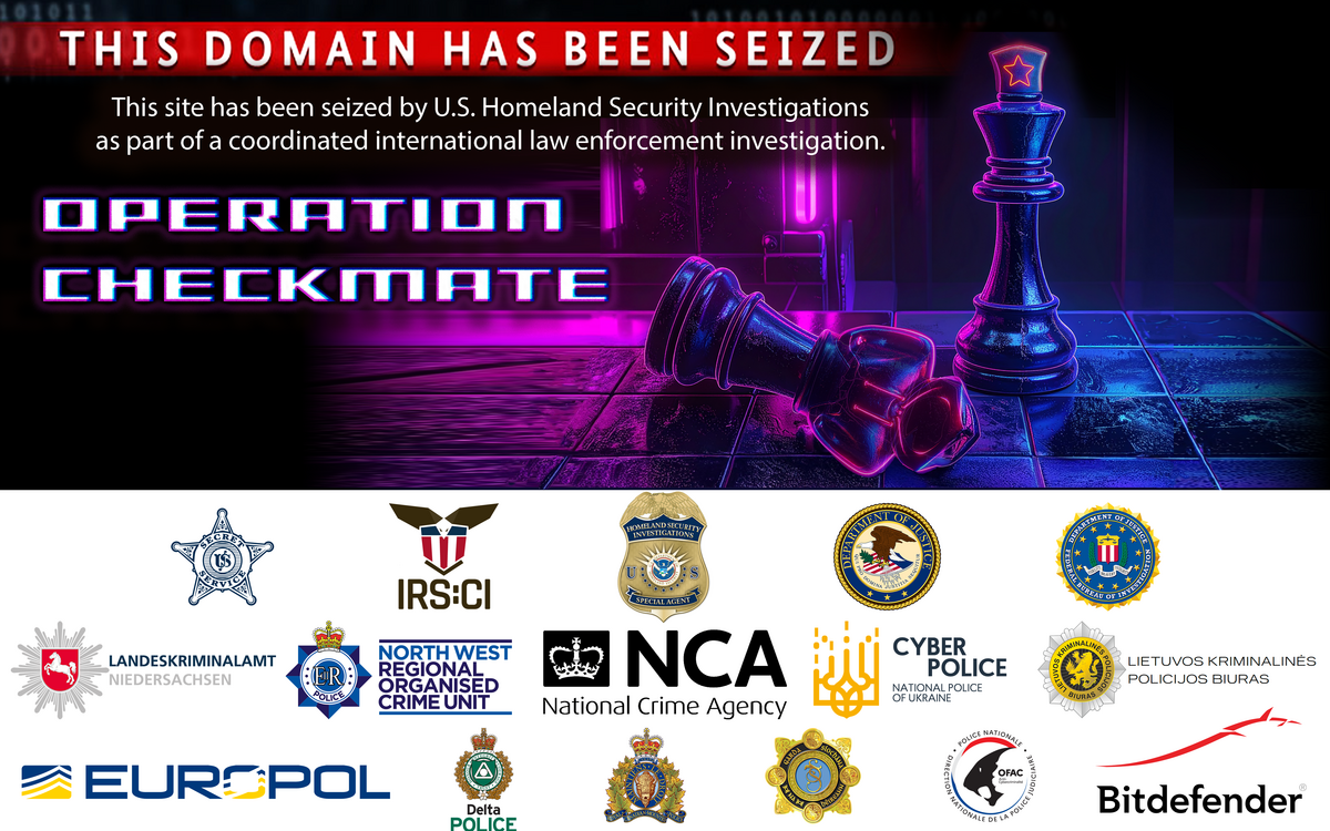 BlackSuit / Operation Checkmate website seizure banner