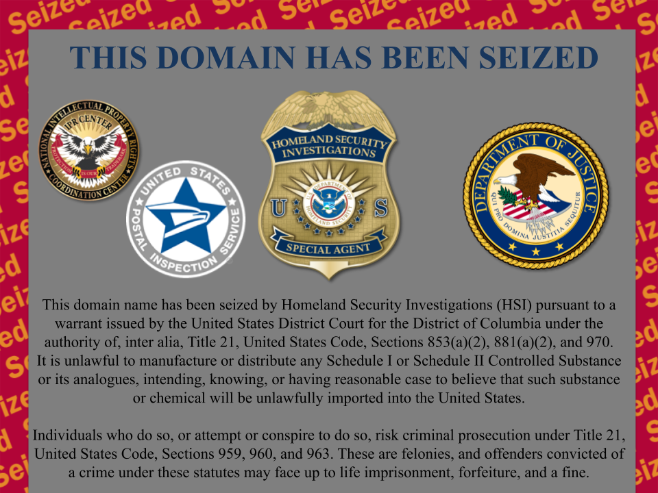 eWorldTrade website seizure banner