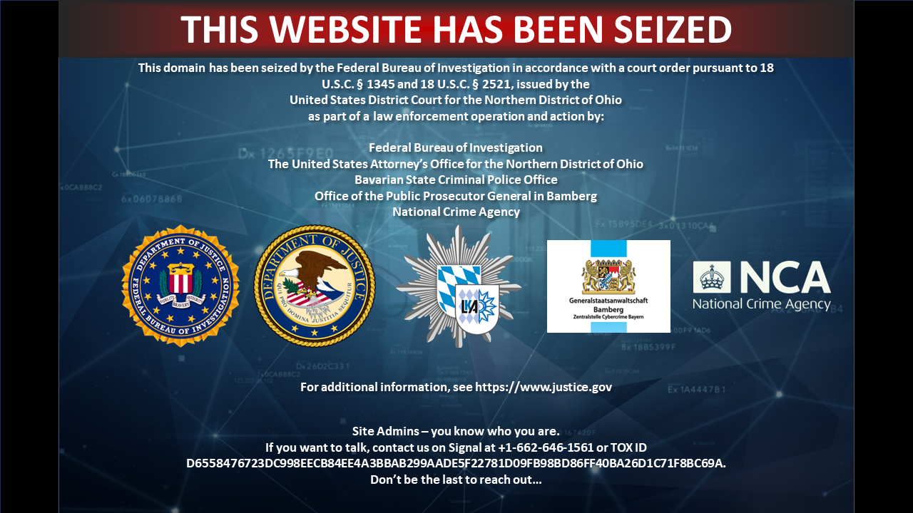 Dispossessor-adjacent website seizure banner