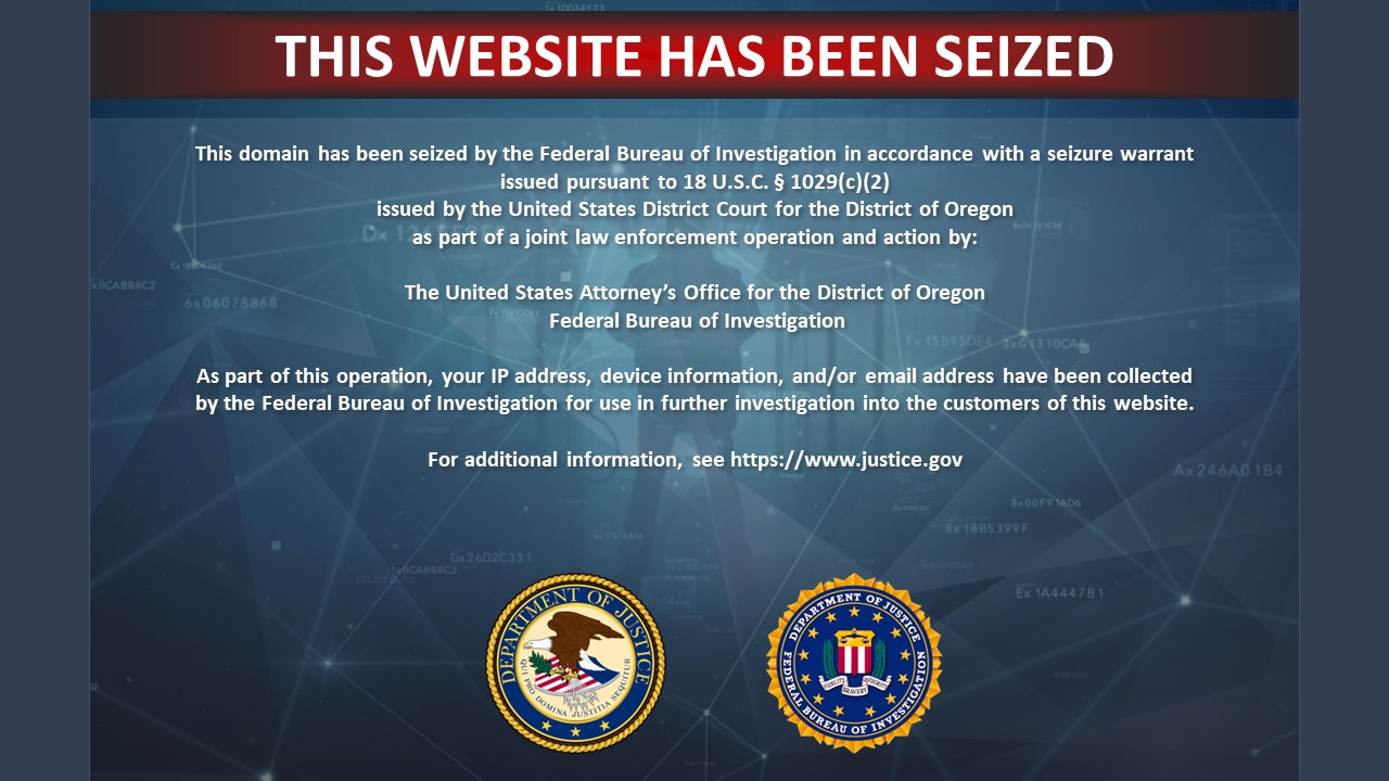 Cybervaults.top website seizure banner