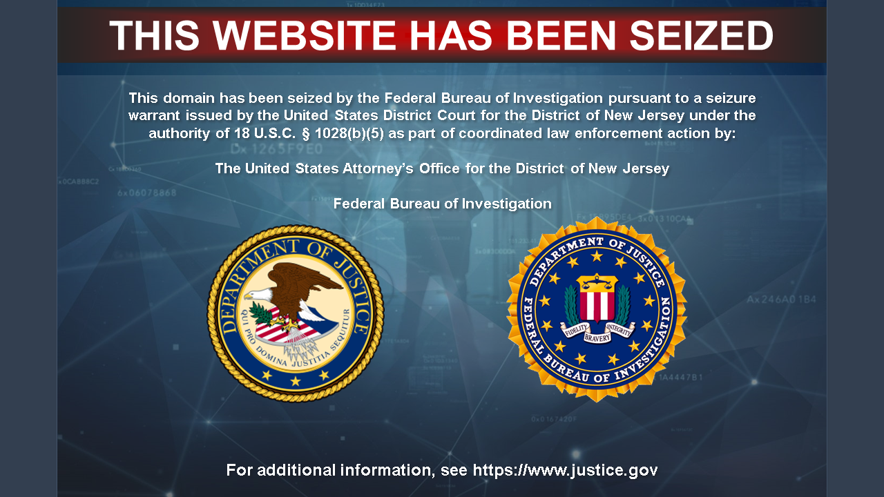 SecondEye website seizure banner