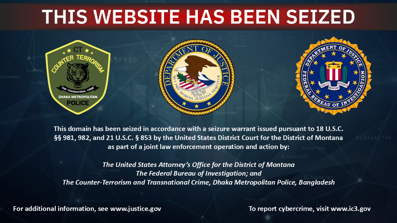Egiftcardstorebd.com website seizure banner