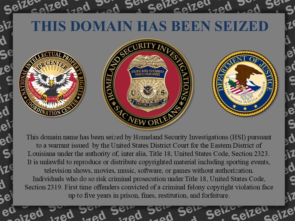 StreamEast website seizure banner