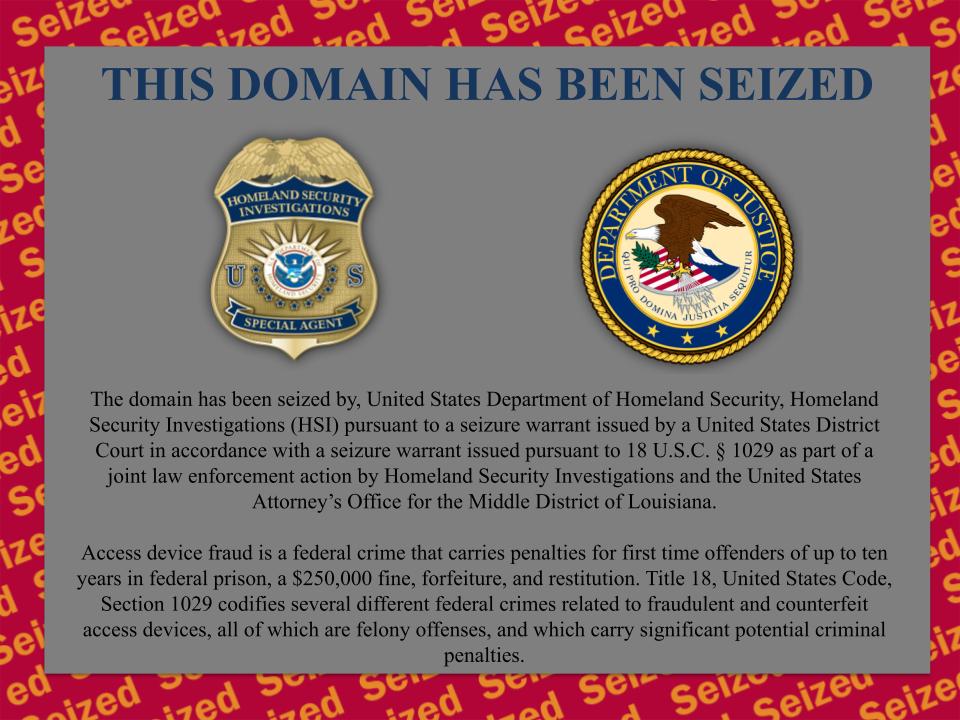 Mallgcgift.com website seizure banner