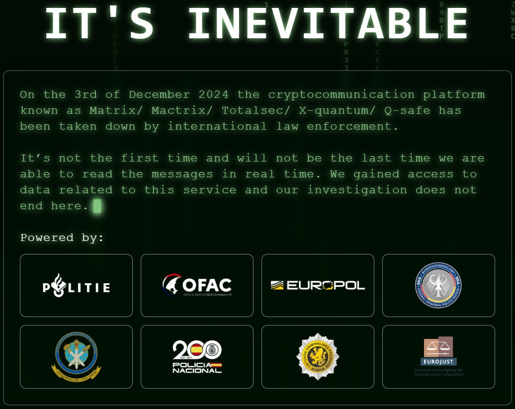 Mactrix.tech website seizure banner
