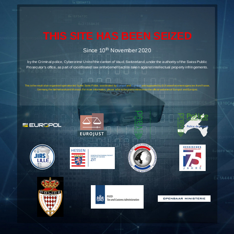 KBoxServ website seizure banner