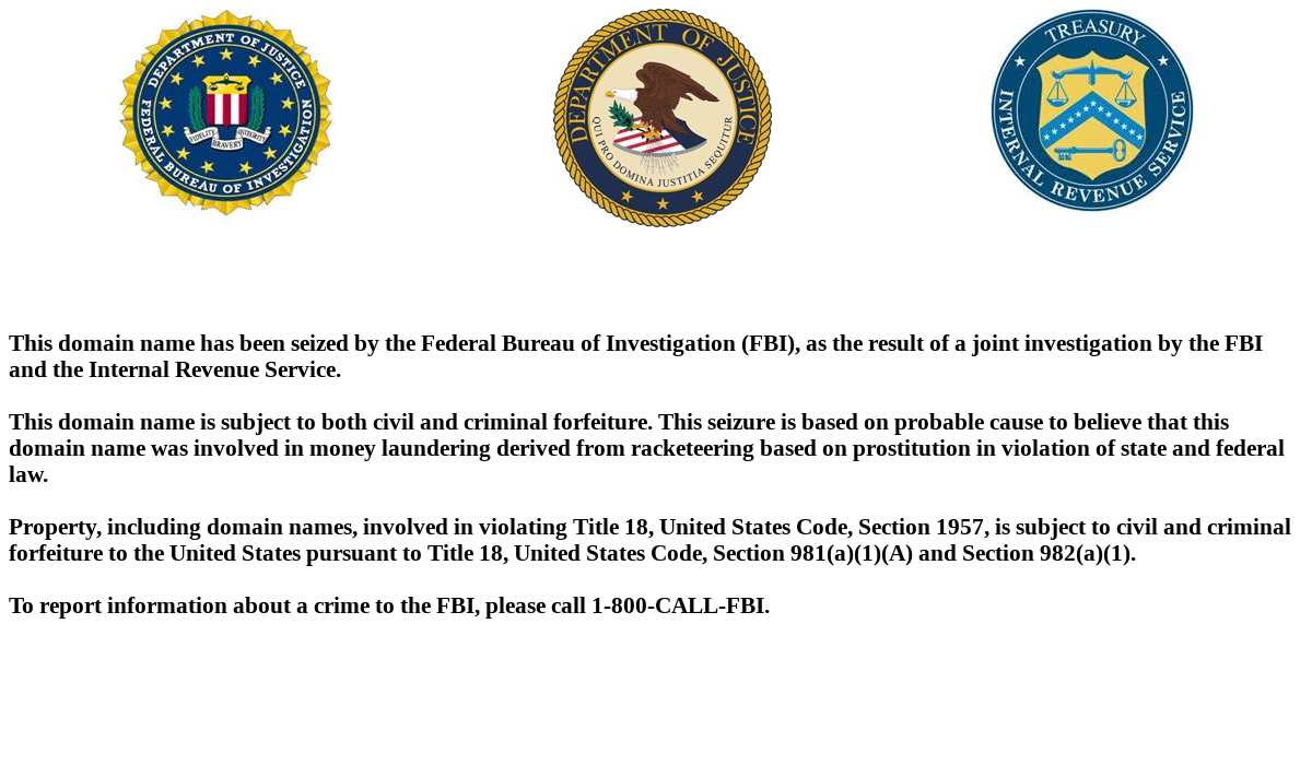 myRedBook and sfRedBook website seizure banner